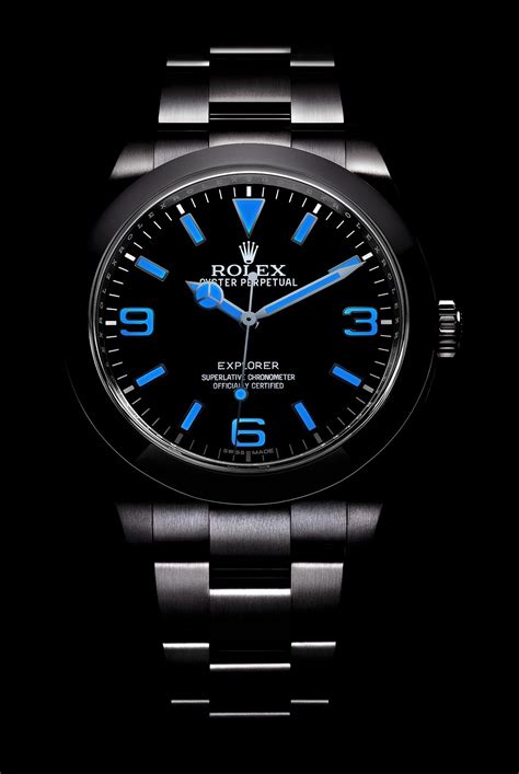 rolex explorer blue lume|rolex explorer 36 watch.